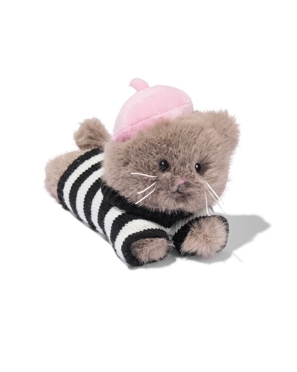 knuffel 20x11x13cm kat met baret - 61104319 - HEMA
