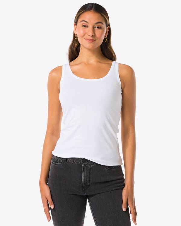 damessinglet wit wit - 36316005WHITE - HEMA