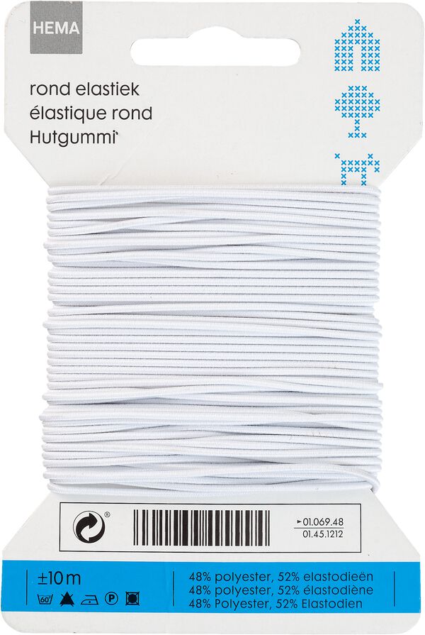 &eacute;lastique rond 10m blanc - 1451212 - HEMA