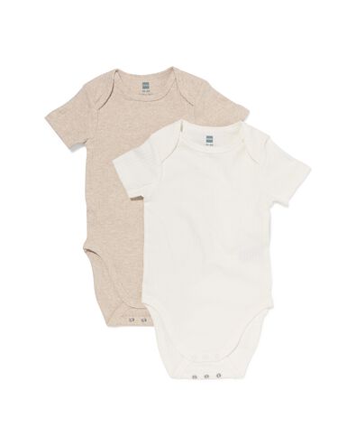 baby meegroeibody LENZING&trade; ECOVERO&trade; rib - 2 stuks naturel naturel - 33309860NATURAL - HEMA