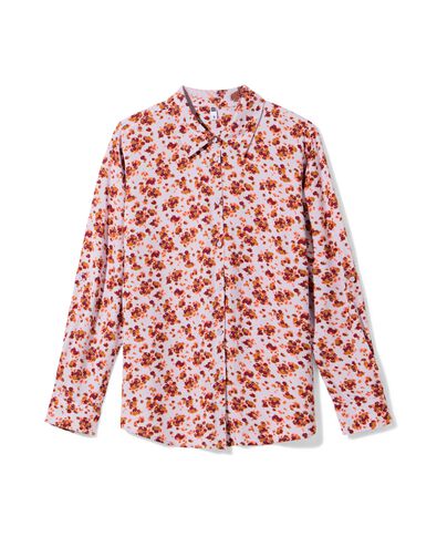 damesblouse Bobbie bloemen lila - 36207640LILAC - HEMA