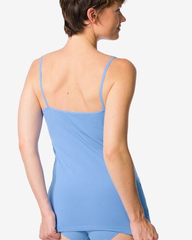 d&eacute;bardeur femme coton bretelles spaghetti bleu - 19608540BLUE - HEMA