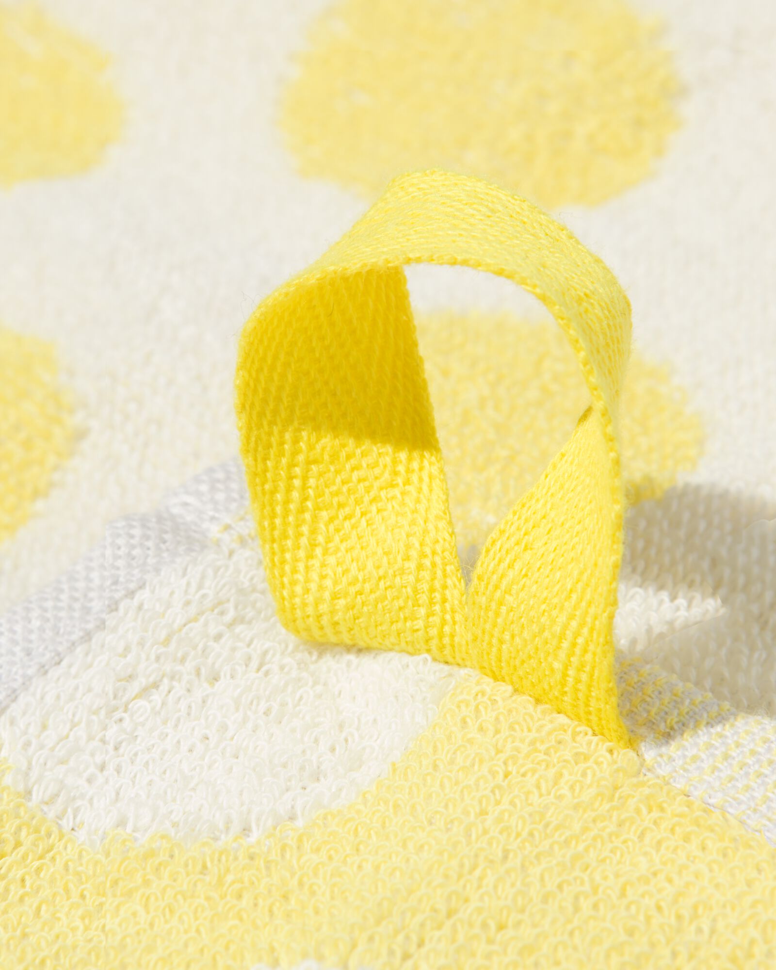 torchon de cuisine 50x50 cm coton jaune &agrave; pois - 5440014 - HEMA