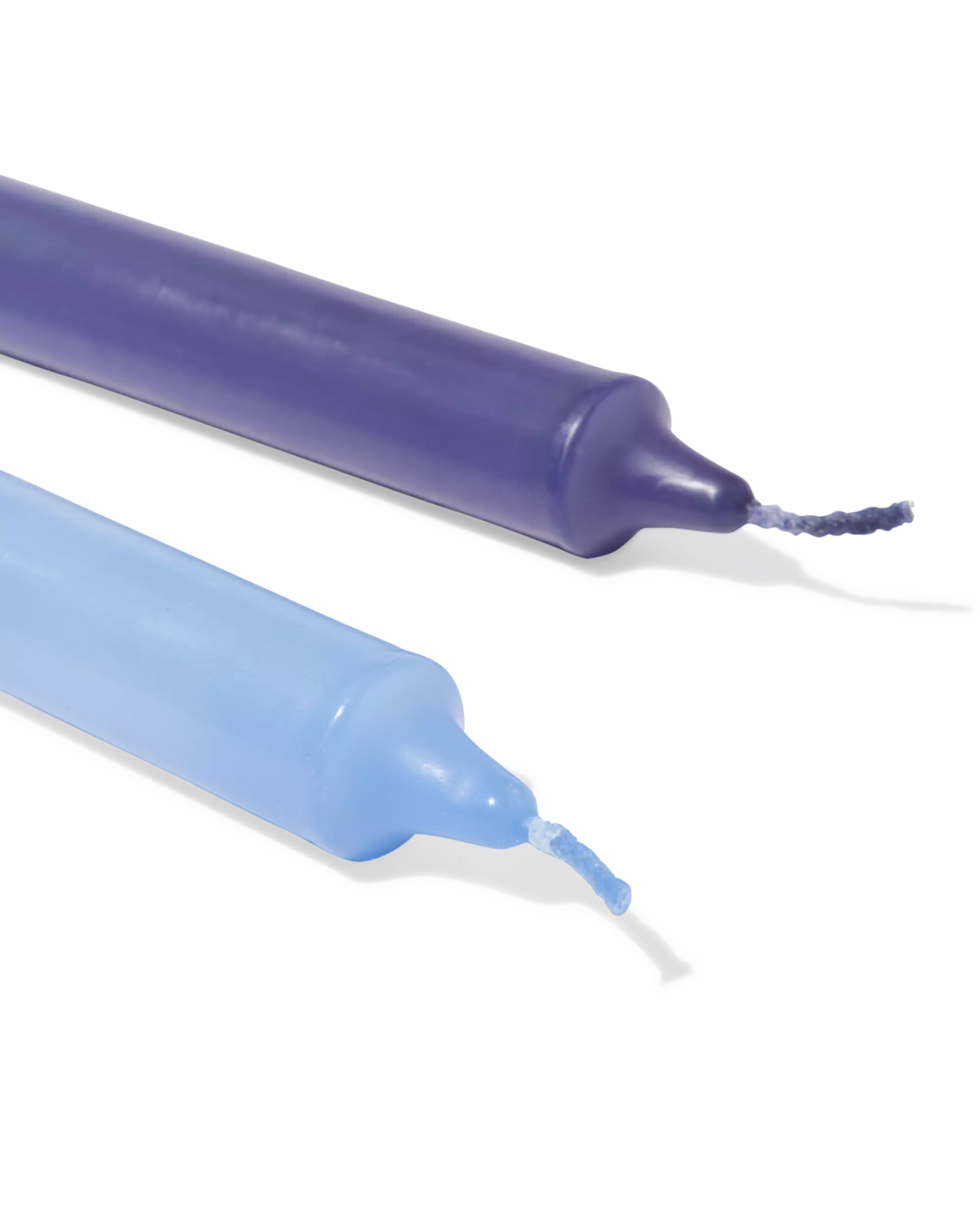 bougies longues ⌀2,2x25cm dégradé de couleurs bleu - 2 pièces