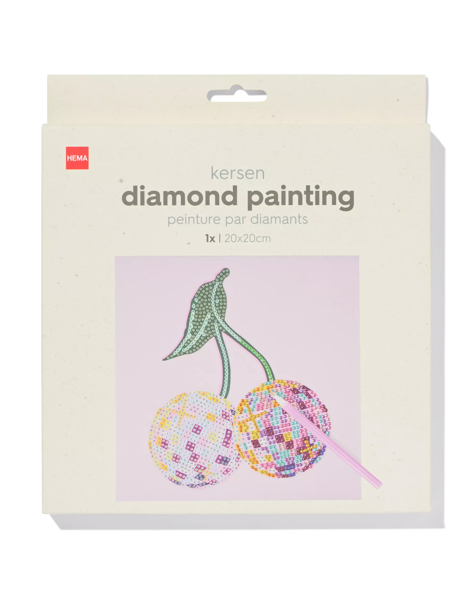 diamond painting 20x20cm kersen