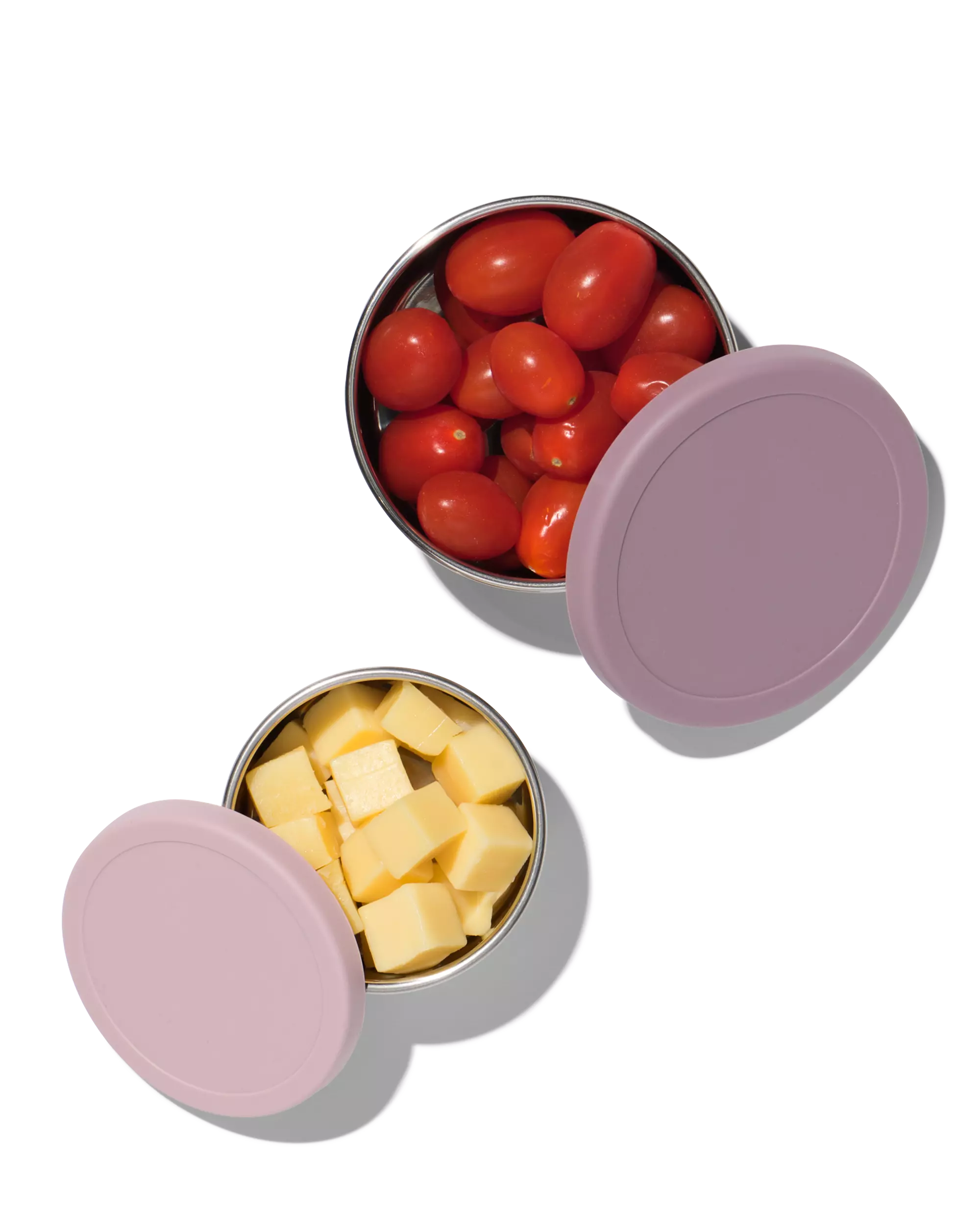 Snackboxen aus Edelstahl rosa – 2 Stück