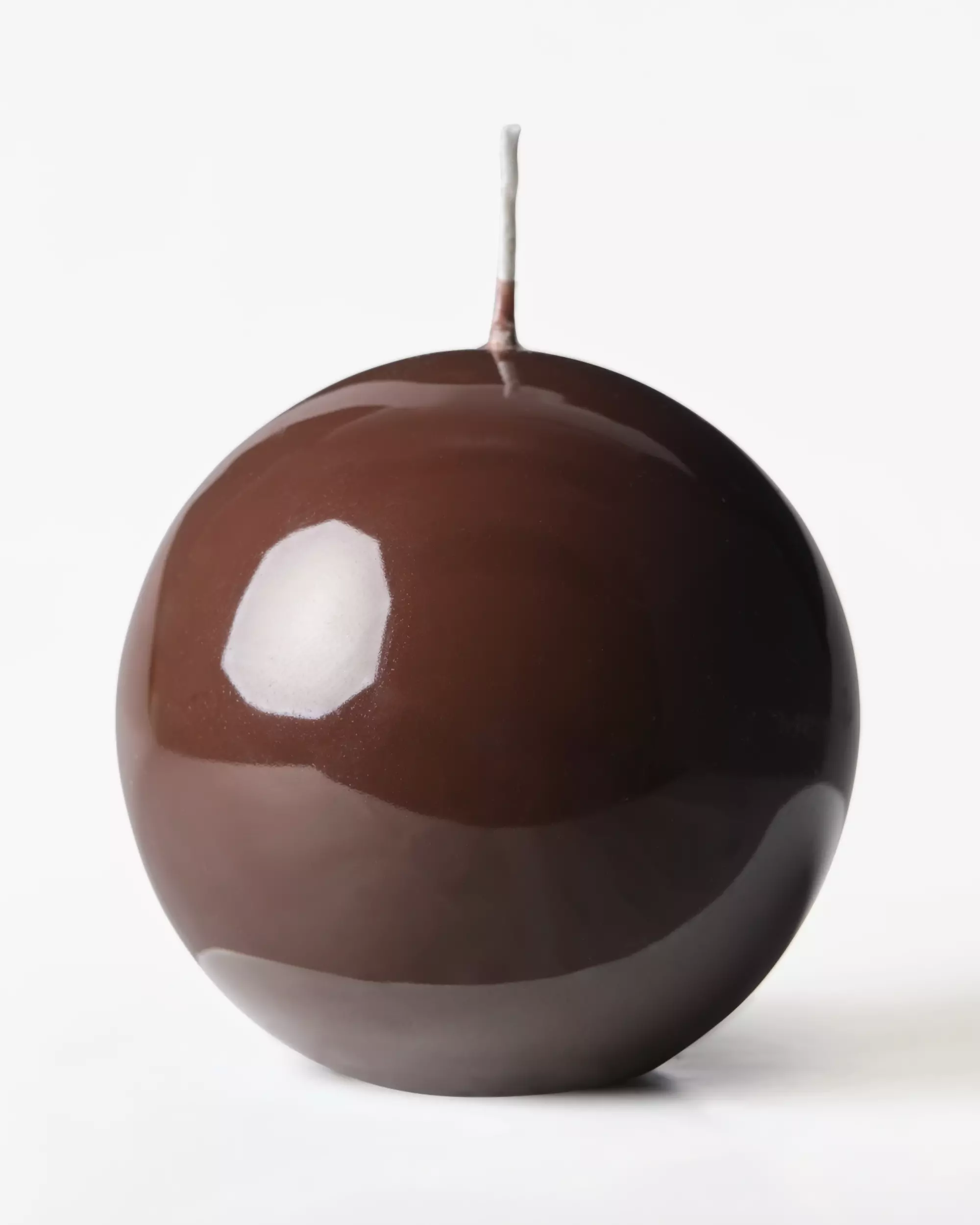 bougie sphérique ⌀7cm lisse marron