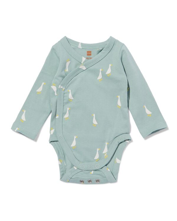 body crois&eacute; &eacute;volutif b&eacute;b&eacute; jersey oies bleu clair bleu clair - 33461720LIGHTBLUE - HEMA
