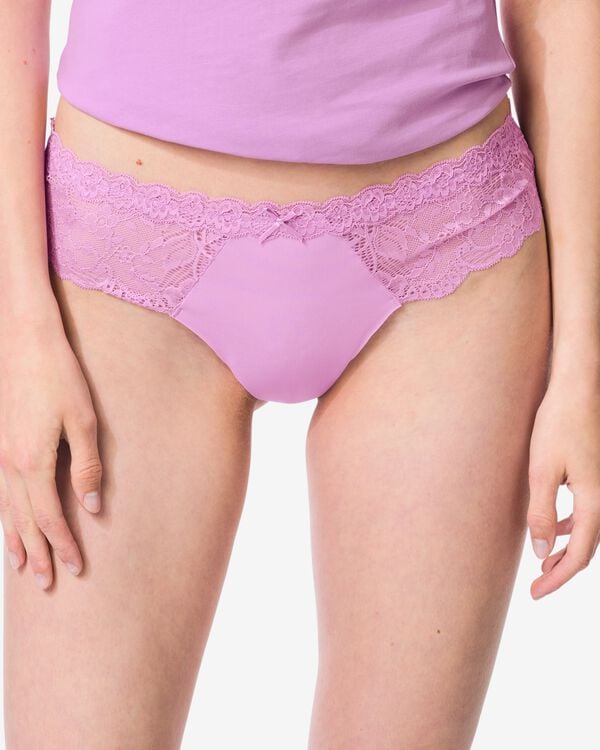 damesstring micro met kant paars paars - 19601354PURPLE - HEMA