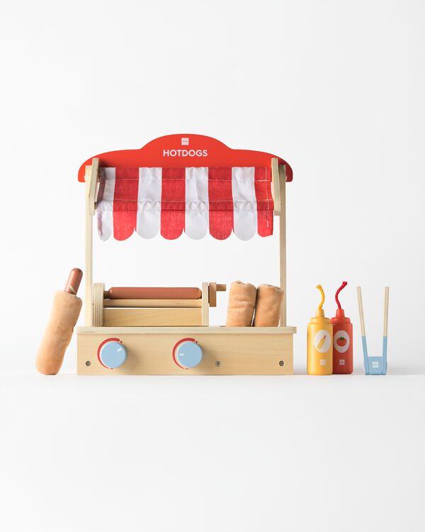 hotdogset 30.2x33.6cm hout - 15100423 - HEMA