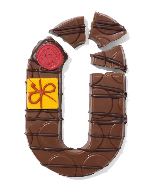 handgedecoreerde chocoladeletter melk O 180g O - 24427415O - HEMA