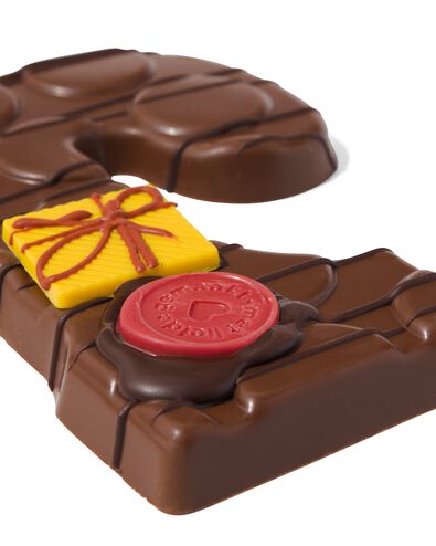 handgedecoreerde chocoladeletter melk J 180g J melk - 24427410 - HEMA