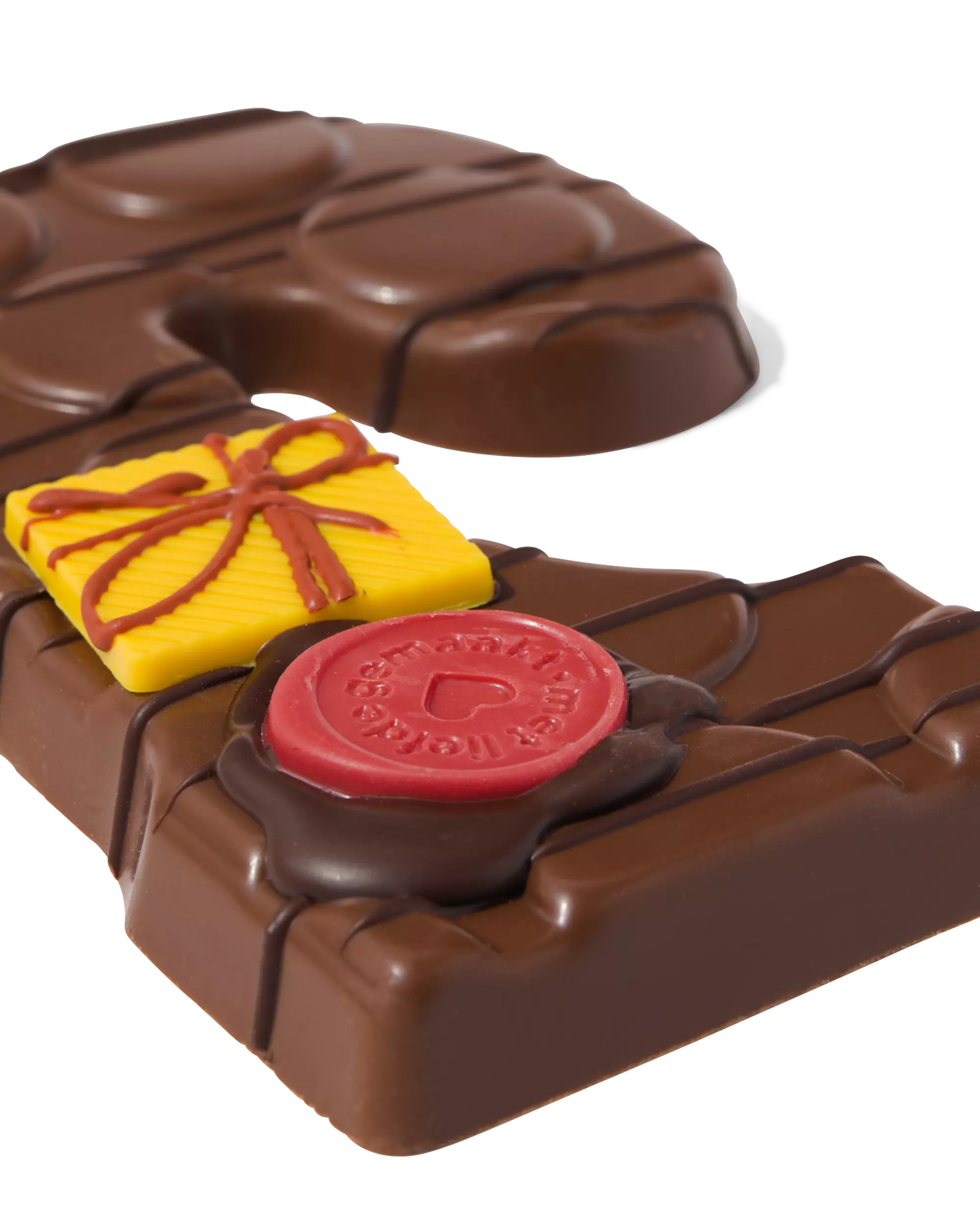 Lettre en chocolat décorée à la main lait J 180g