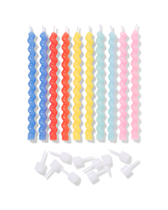bougies à gâteau torsadées 15 cm - 10 pièces