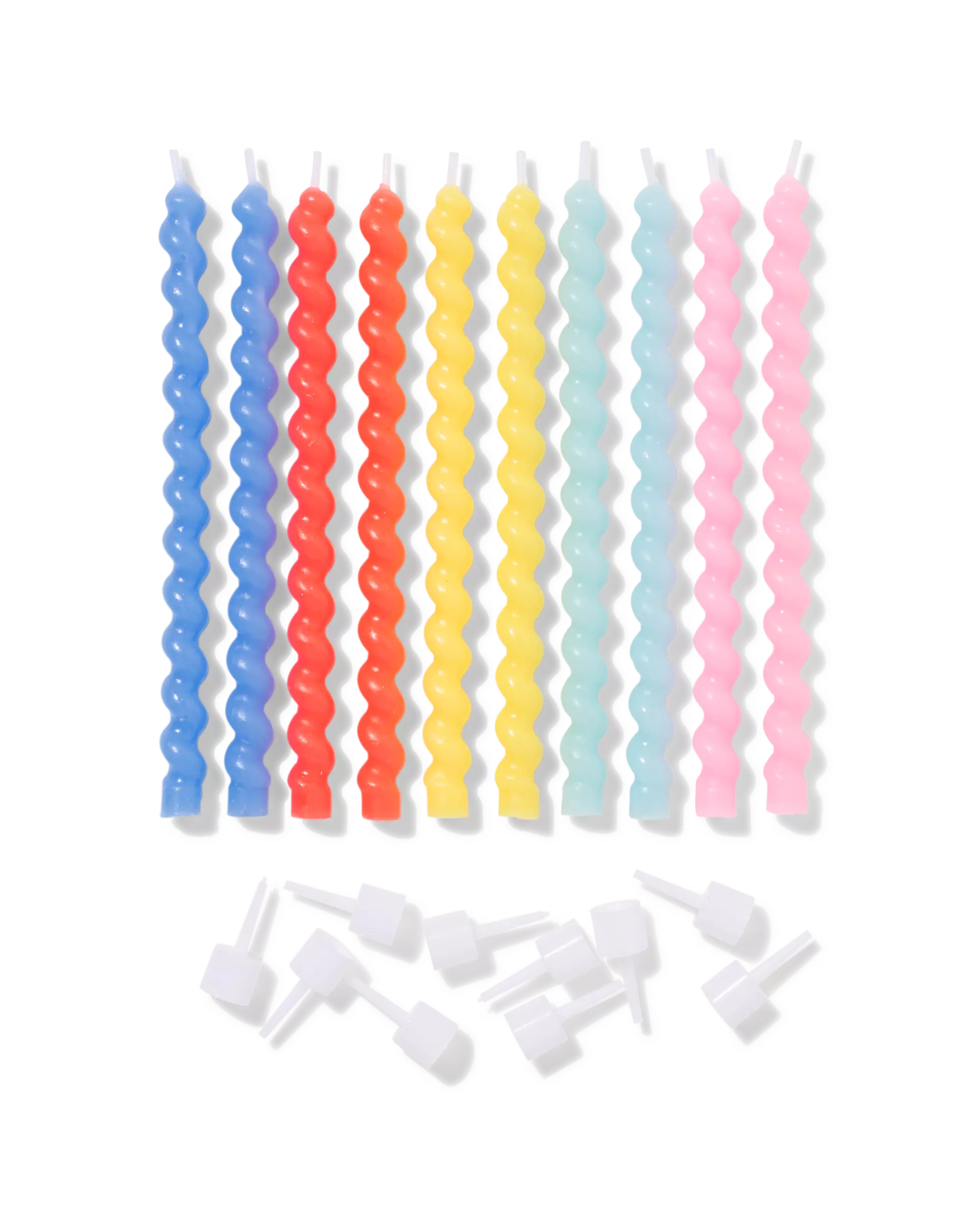 bougies à gâteau torsadées 15 cm - 10 pièces