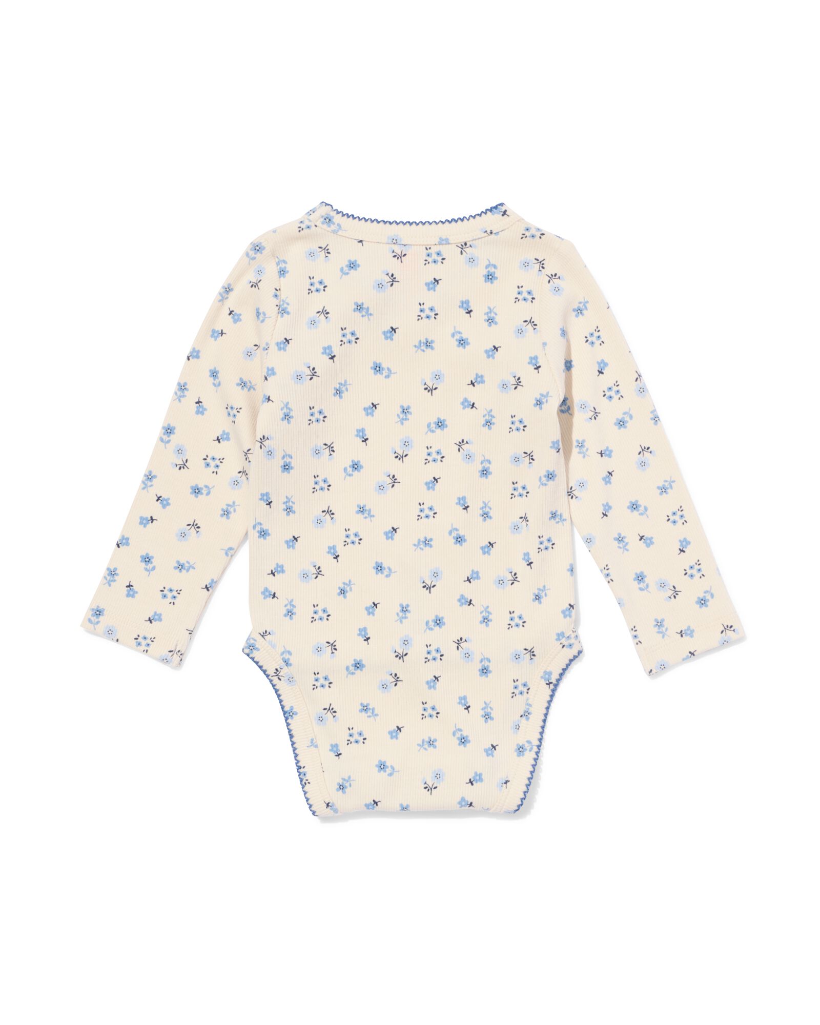 baby meegroei body rib bloemen gebroken wit gebroken wit - 33457220OFFWHITE - HEMA