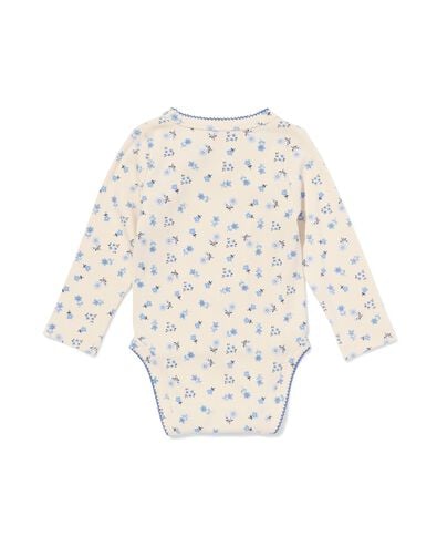 baby meegroei body rib bloemen gebroken wit gebroken wit - 33457220OFFWHITE - HEMA