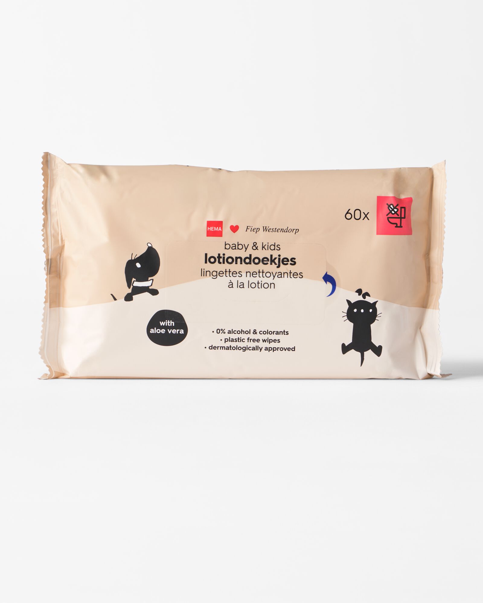 Takkie en Siepie baby lotiondoekjes alo&euml; vera - 60 stuks - 11700015 - HEMA