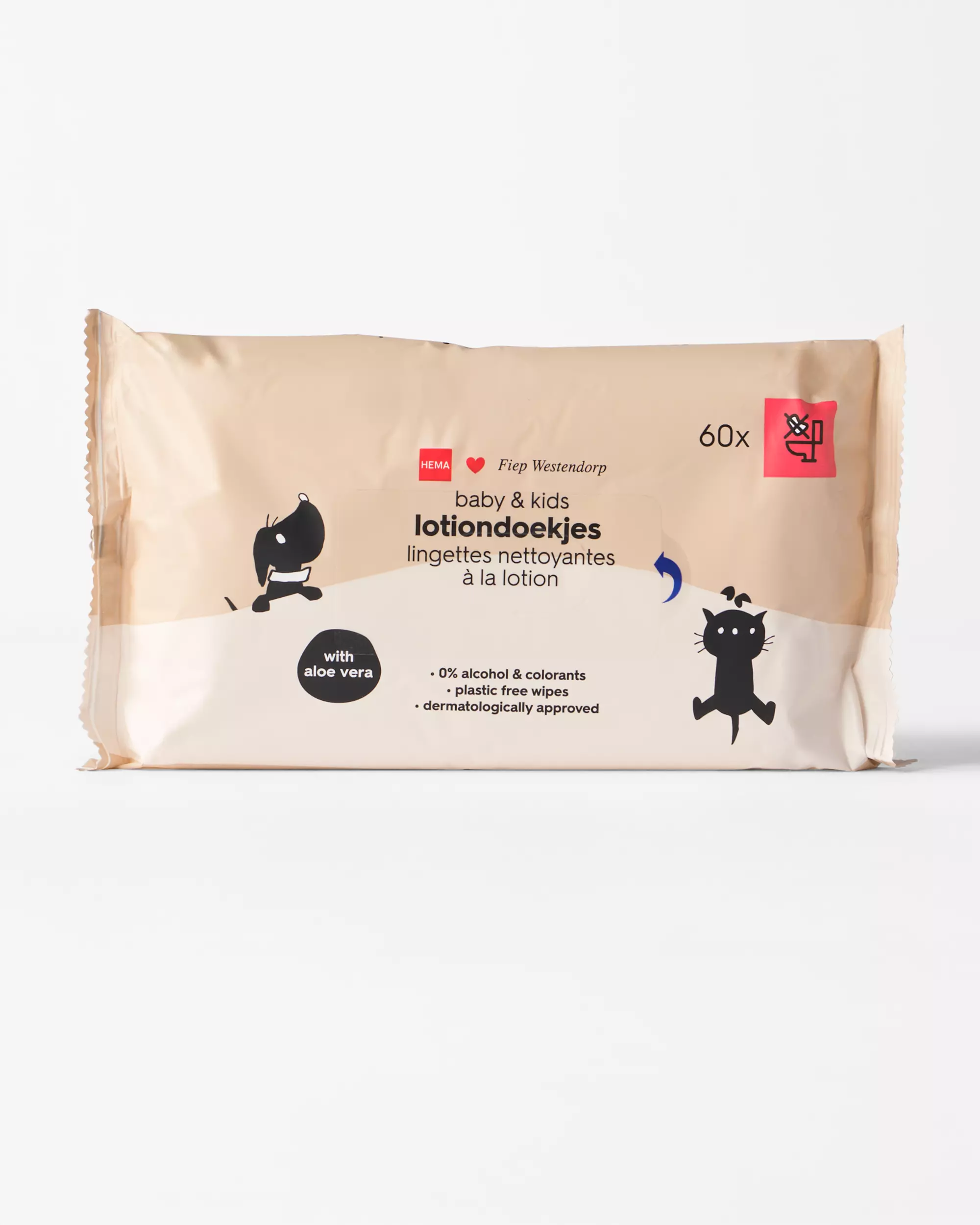 Takkie en Siepie baby lotiondoekjes aloë vera - 60 stuks