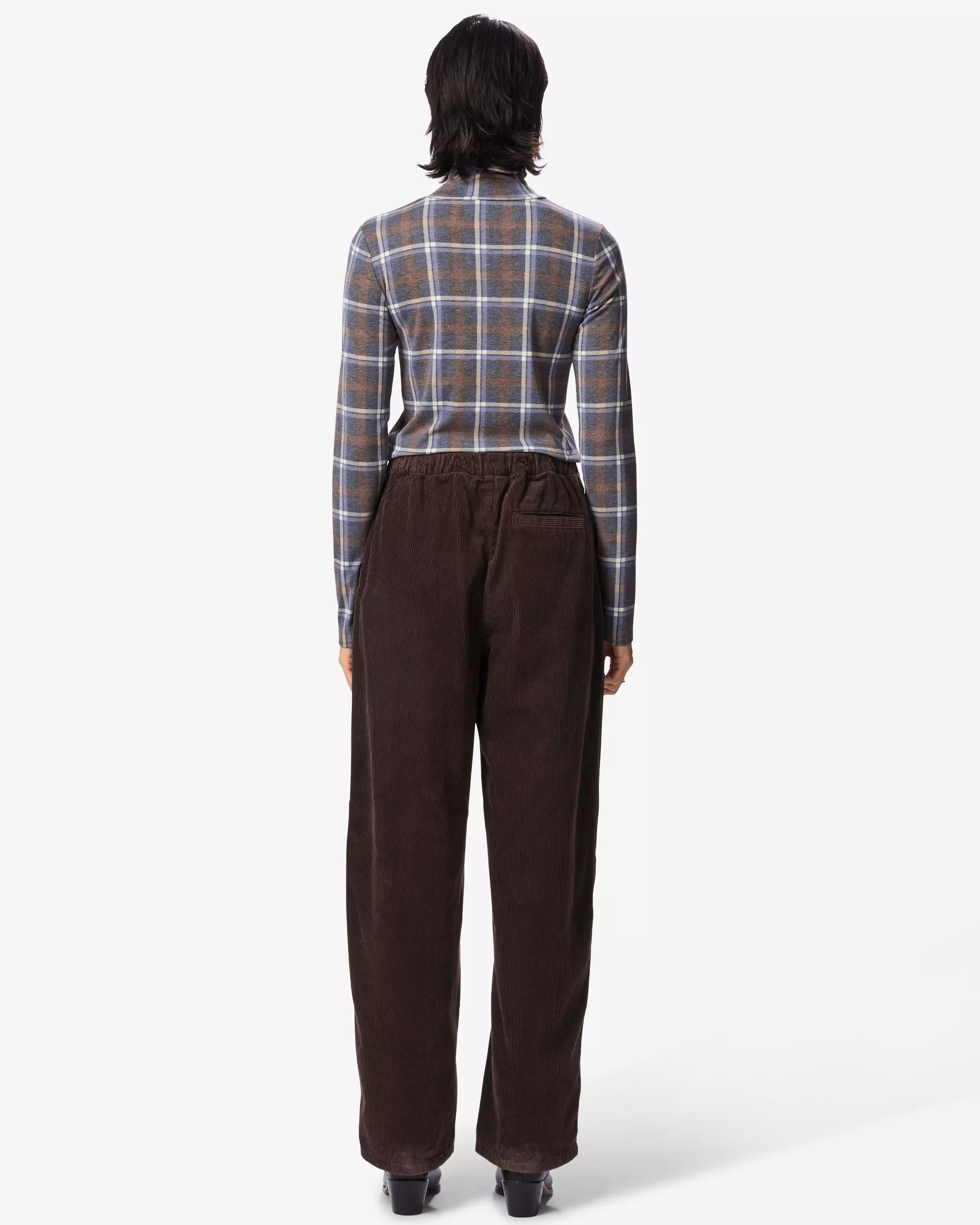 pantalon femme jambes larges côtelé