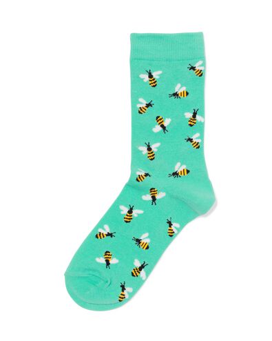 sokken voor volwassenen 'just bee yourself' groen - 4141130GREEN - HEMA