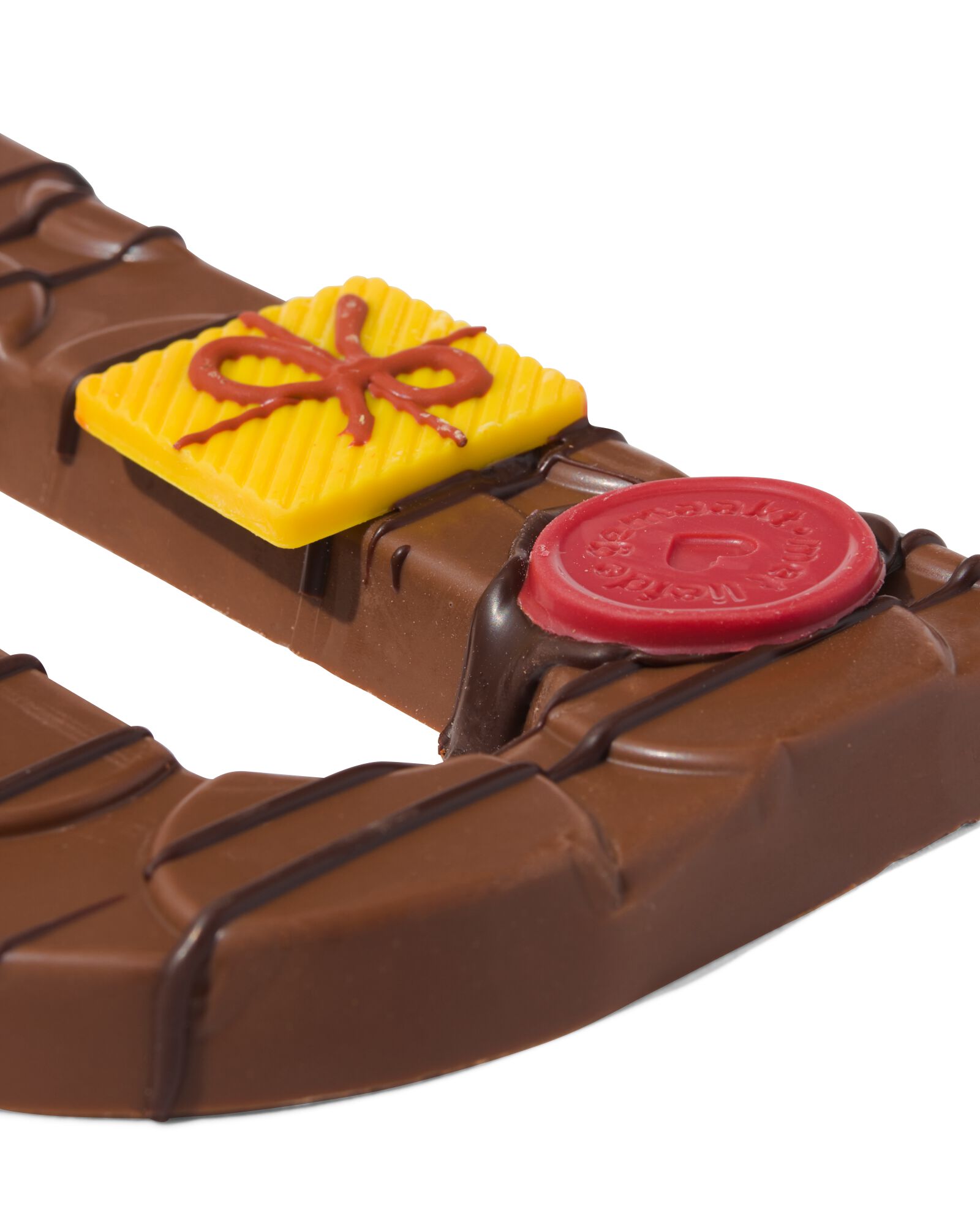 Lettre en chocolat d&eacute;cor&eacute;e &agrave; la main lait D 180g D lait - 24427404 - HEMA
