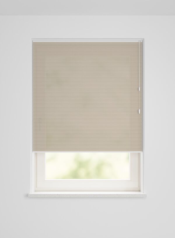 pliss&eacute; dubbel lichtdoorlatend uni beige beige - 46130212BEIGE - HEMA