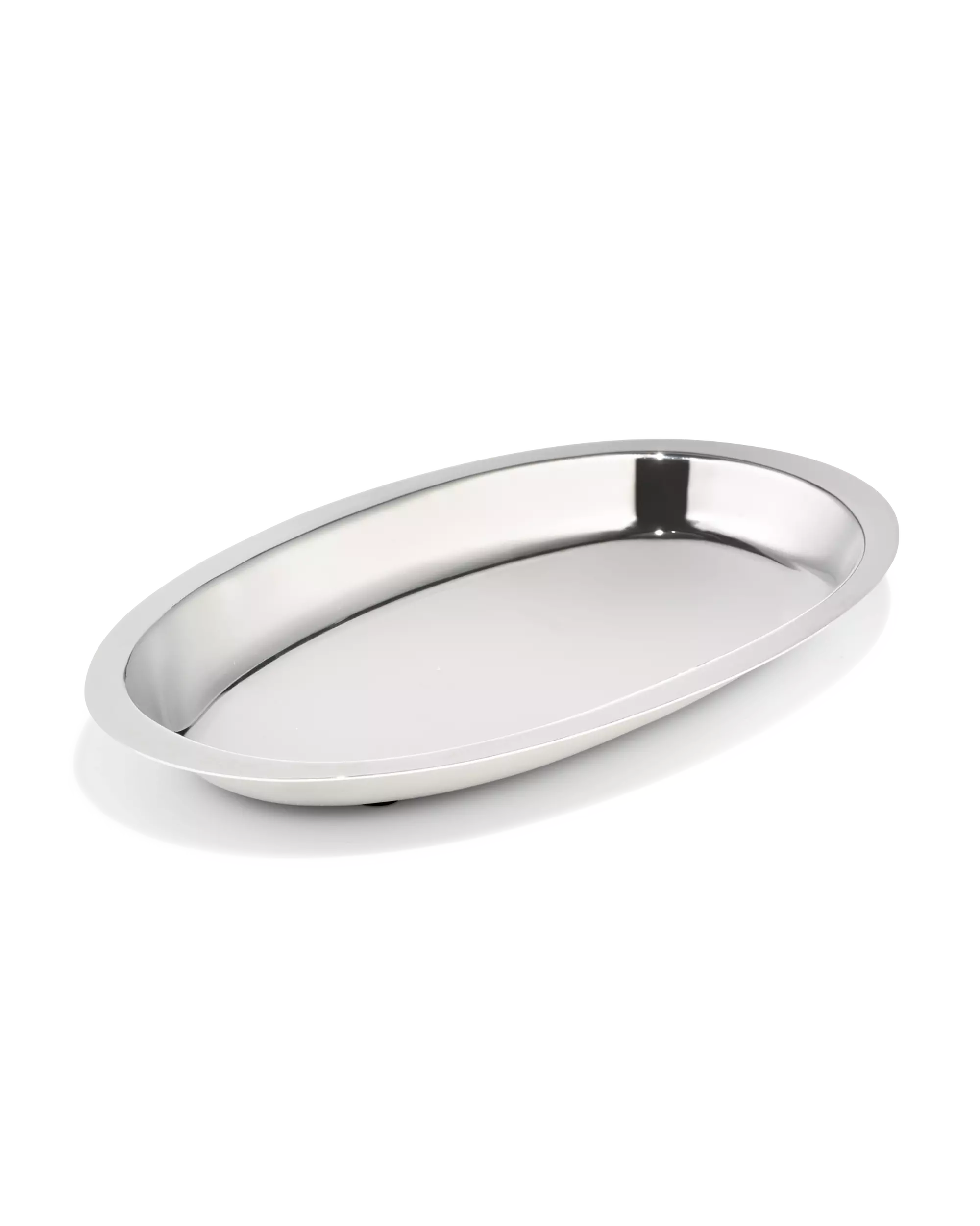 plat ovale 22 x 14 cm acier inoxydable marron