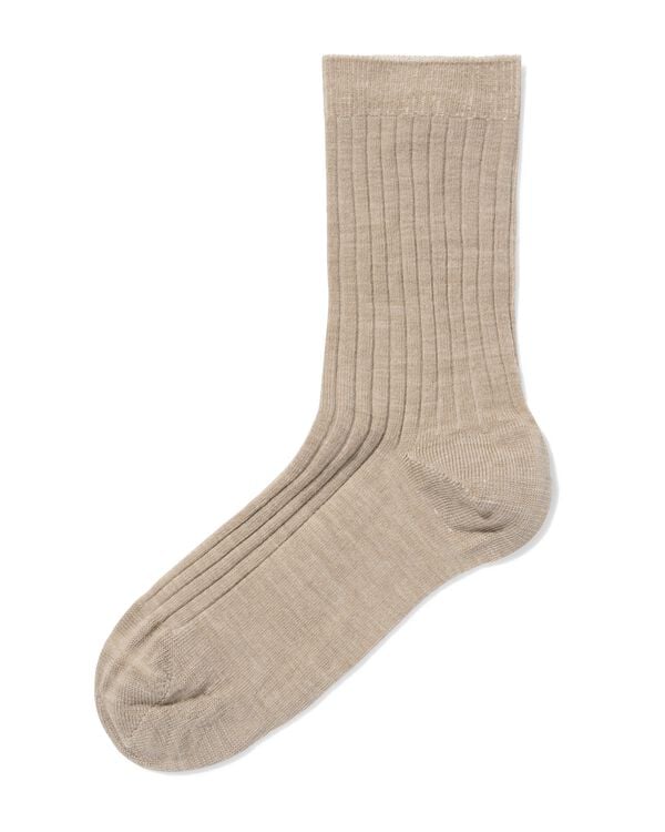 damessokken naadloos wol beige