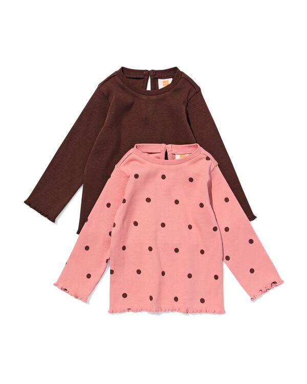 t-shirts b&eacute;b&eacute; c&ocirc;tel&eacute;s pois - 2 pi&egrave;ces rose rose - 33016280PINK - HEMA
