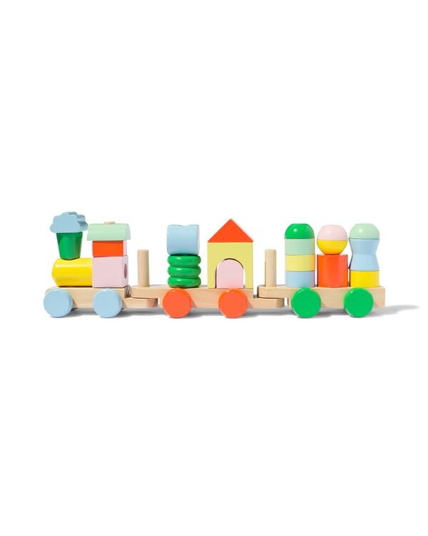 houten vormentrein 44cm - 15100501 - HEMA