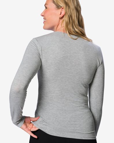t-shirt femme jersey slim fit col en o gris clair gris clair - 36305740LIGHTGREY - HEMA
