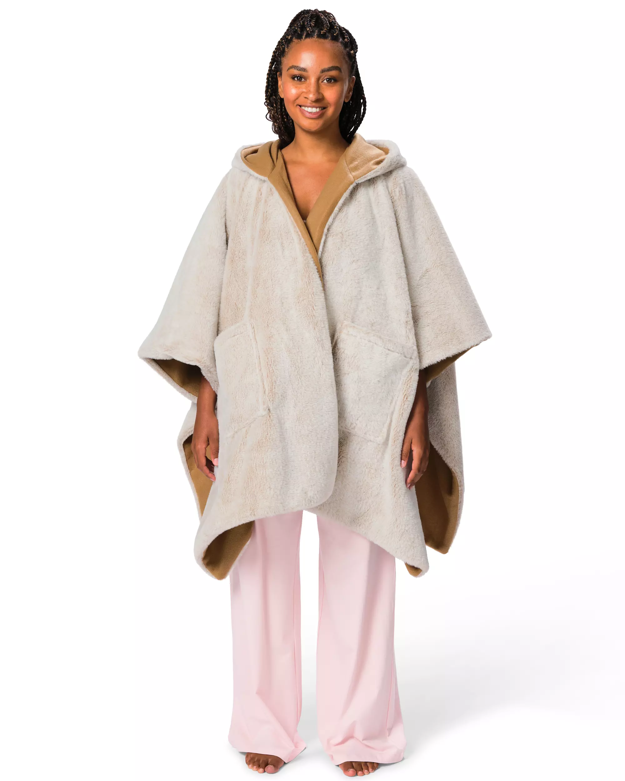 bankponcho fluffy beige
