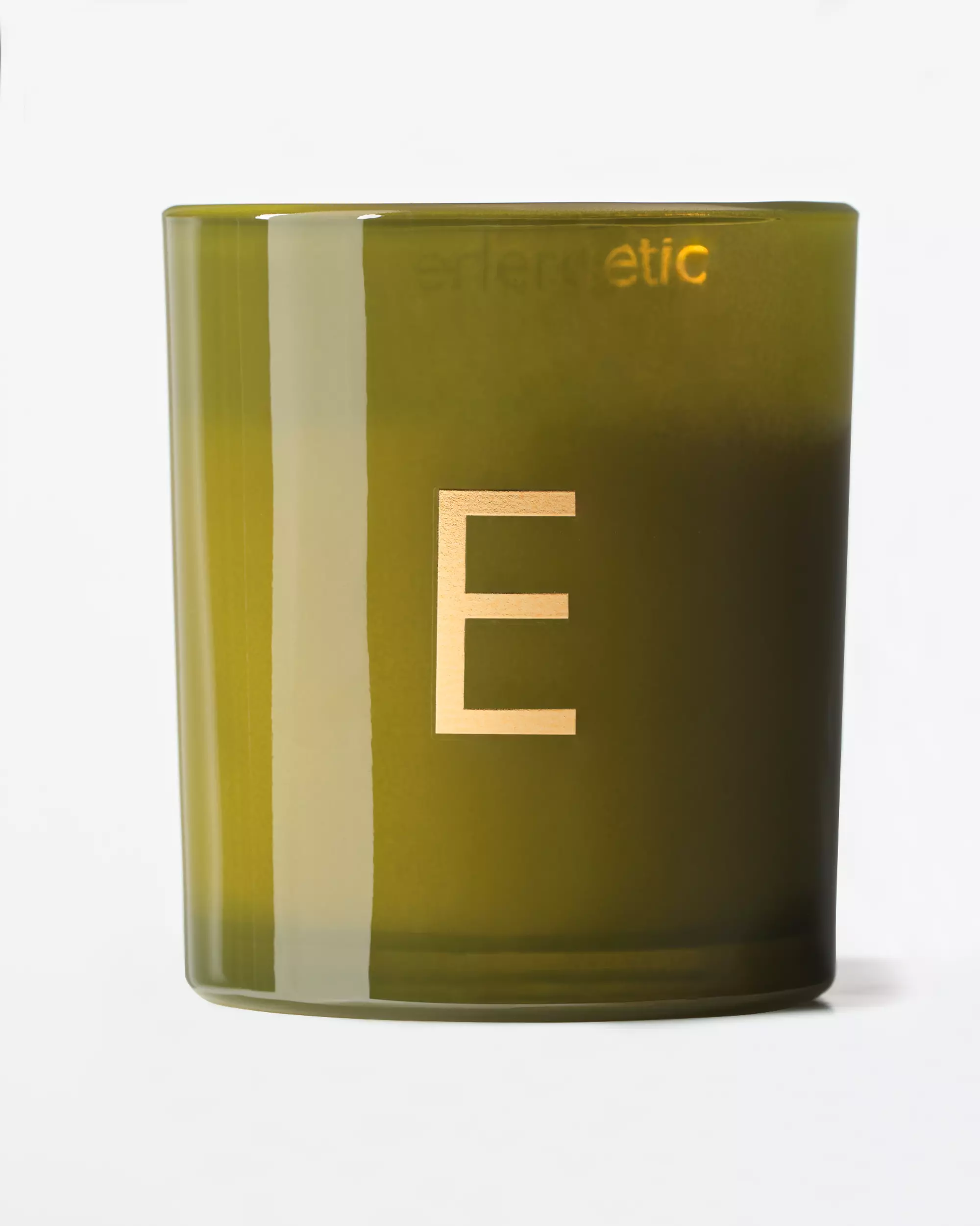 kaars in glas ⌀8x9cm letter E