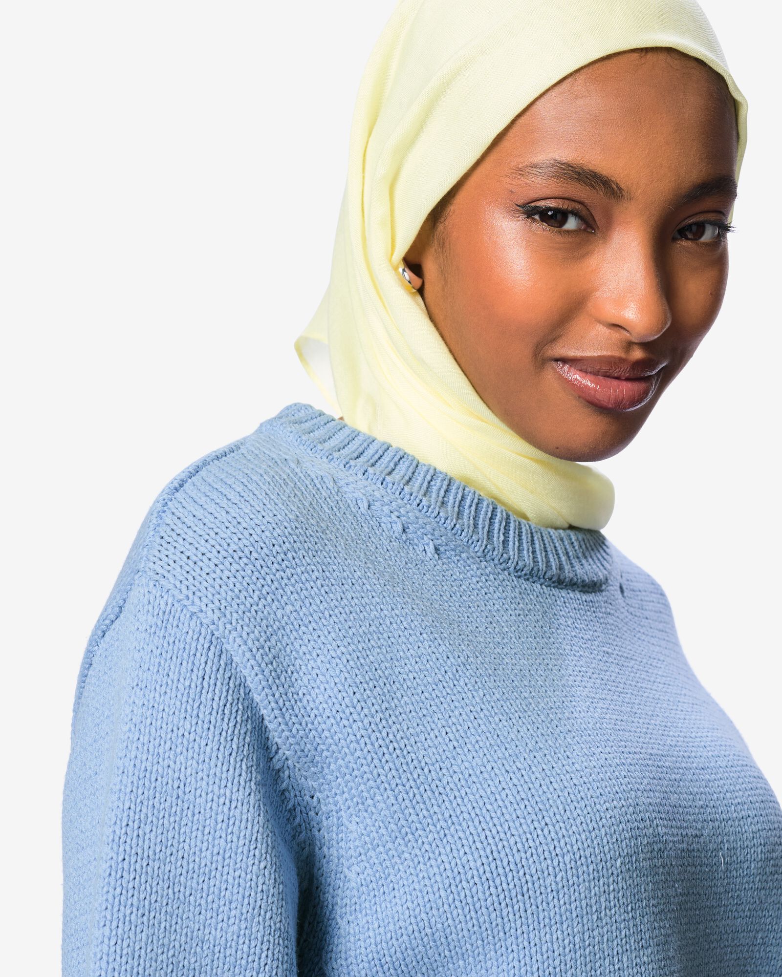 damestrui Nadine fijngebreid lichtblauw lichtblauw - 36213070LIGHTBLUE - HEMA