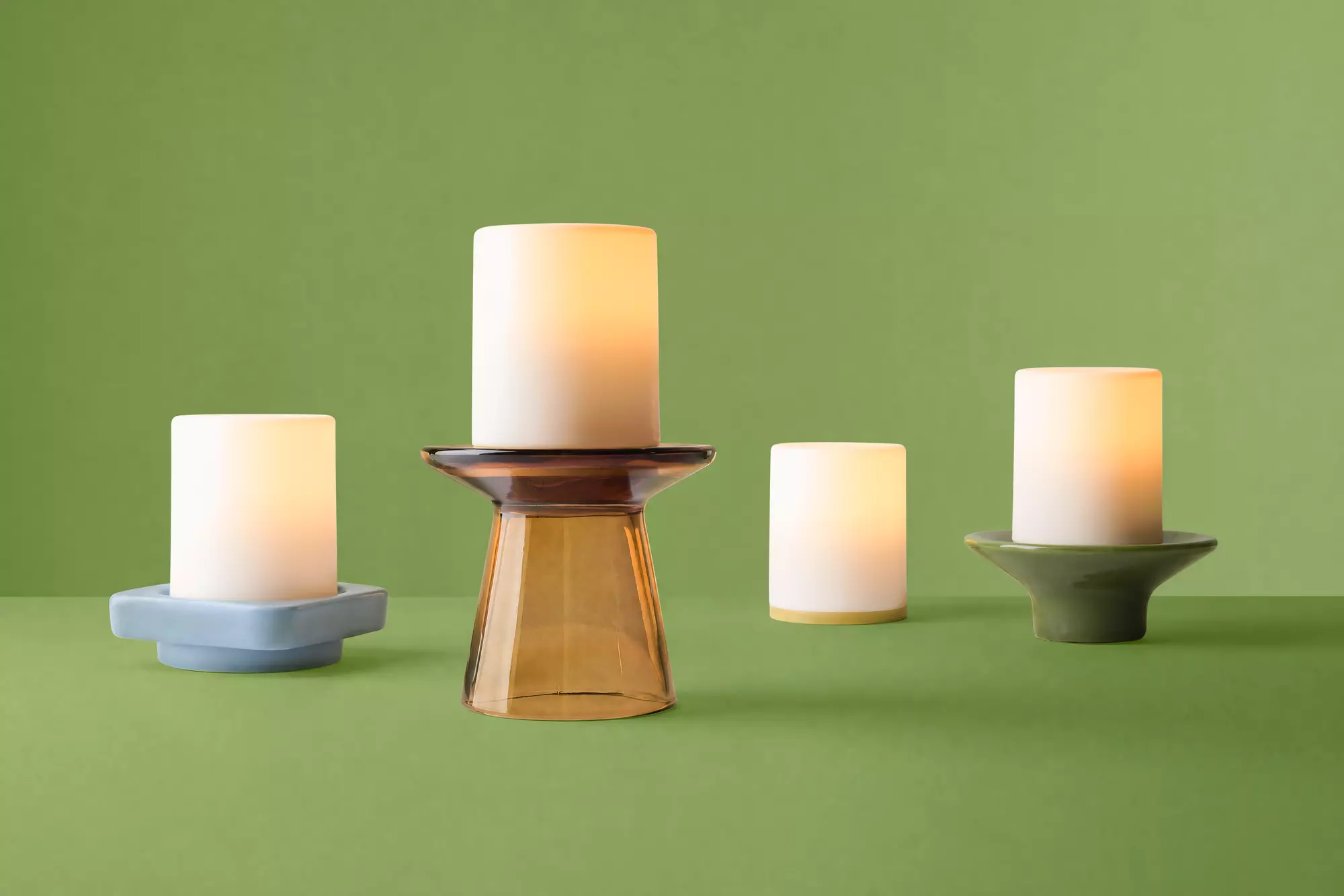 bougie cylindrique led d'ambiance ⌀7x8,5cm silicone blanche