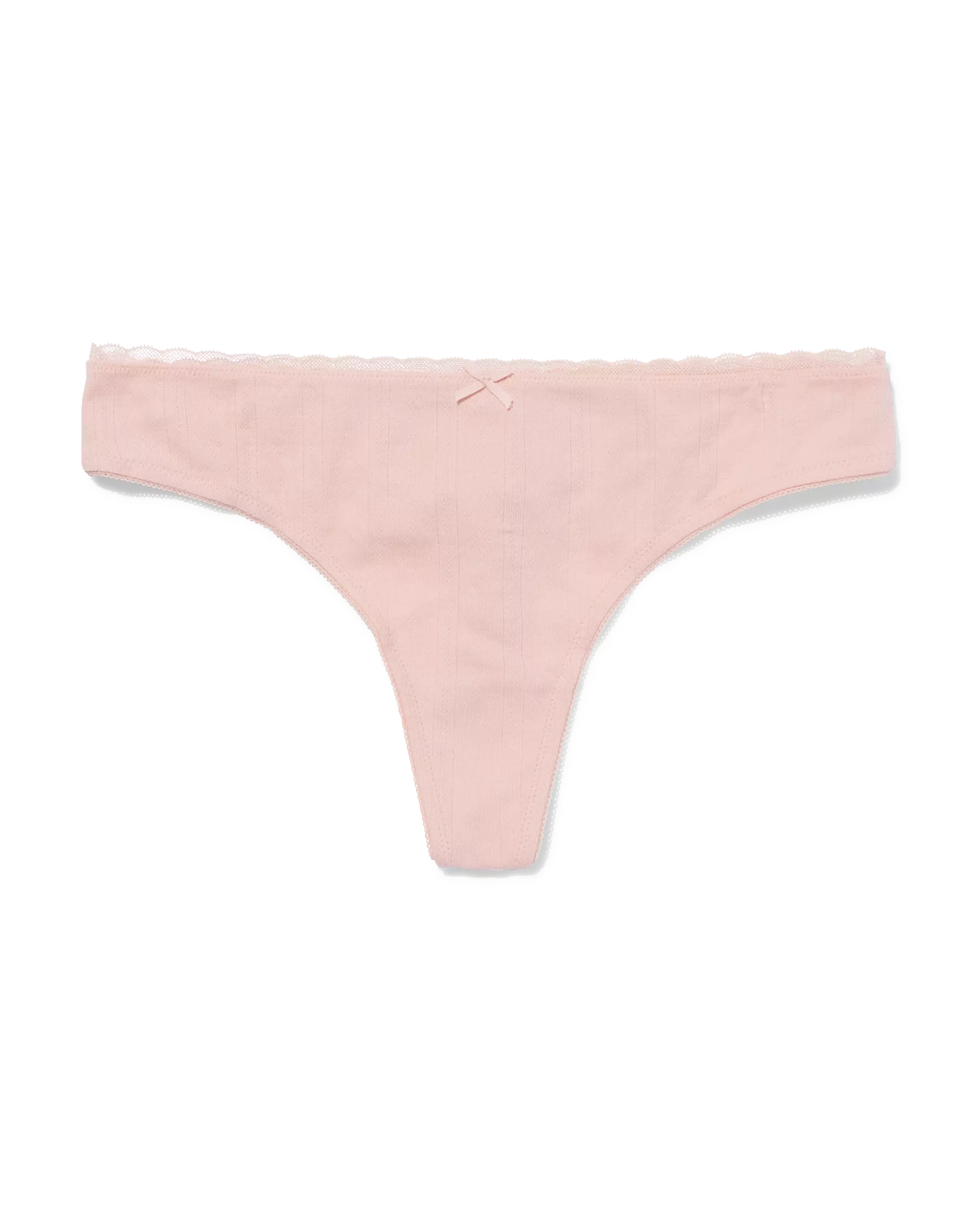 Damen-String mit Pointelle-Muster aus Baumwolle mit Spitze
