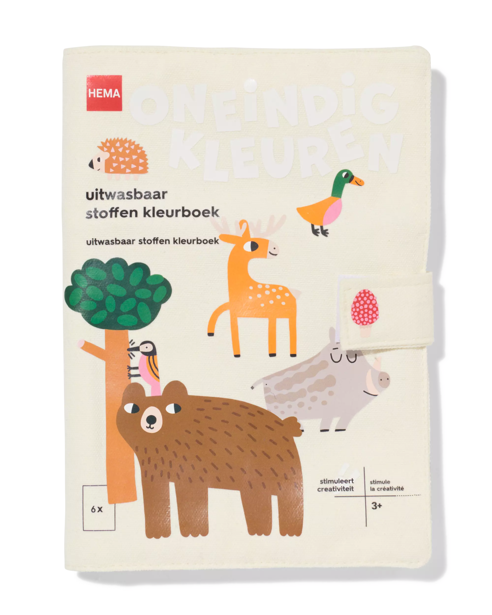 uitwasbaar kleurboek 22x16cm dieren
