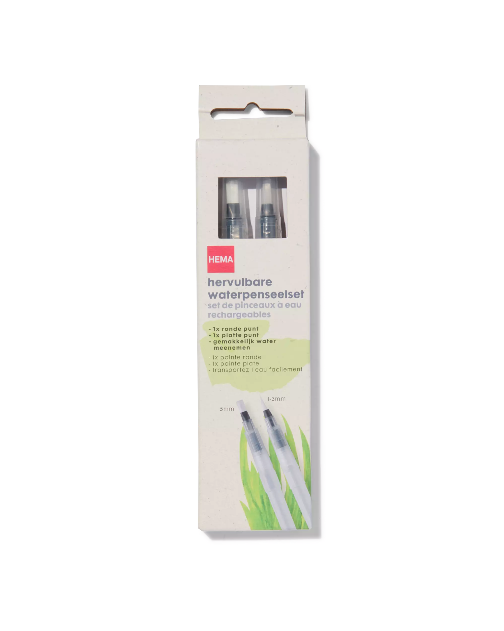 hervulbare waterpenseelset - 2 stuks