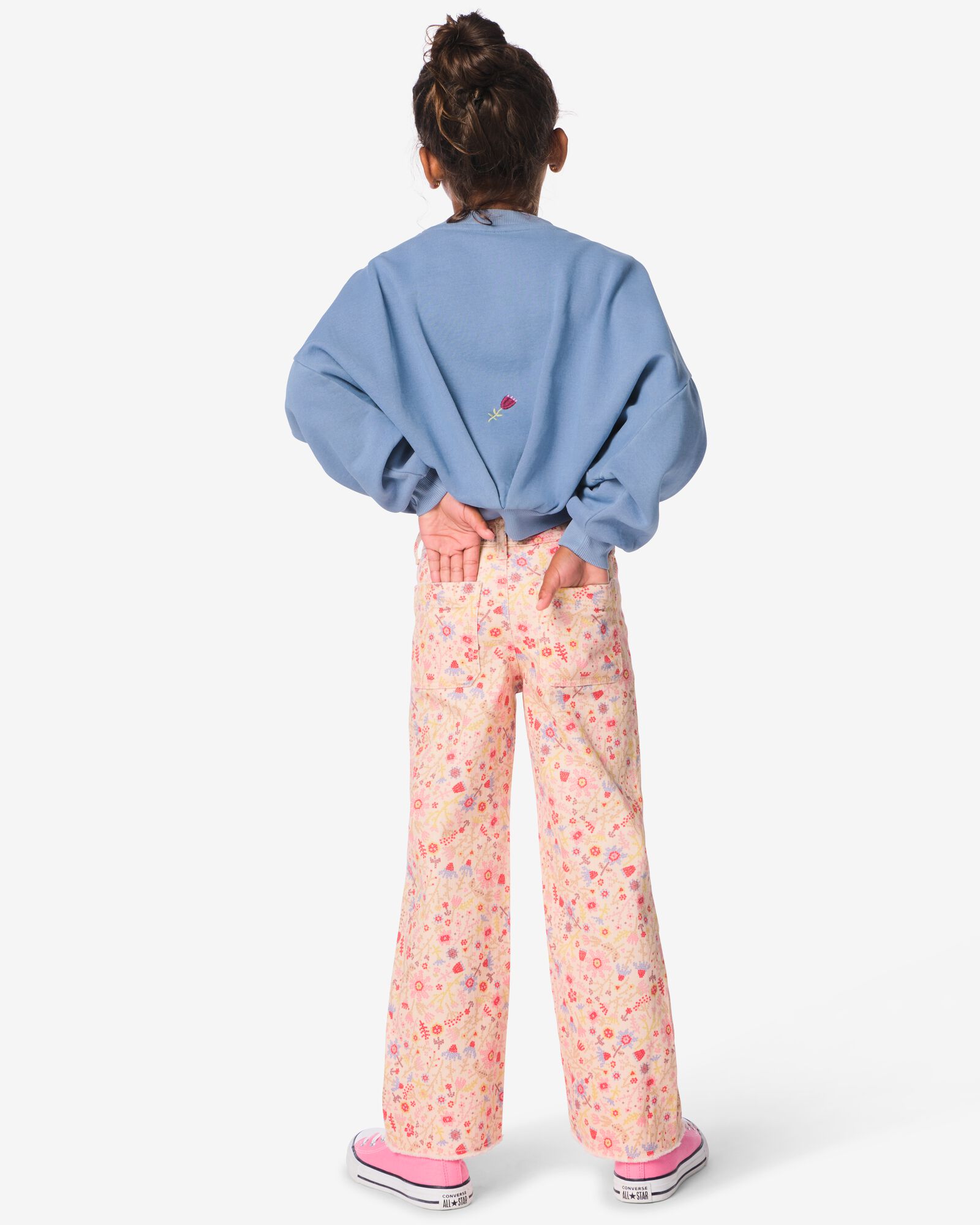 kinderbroek wijd bloemen roze roze - 30876822PINK - HEMA