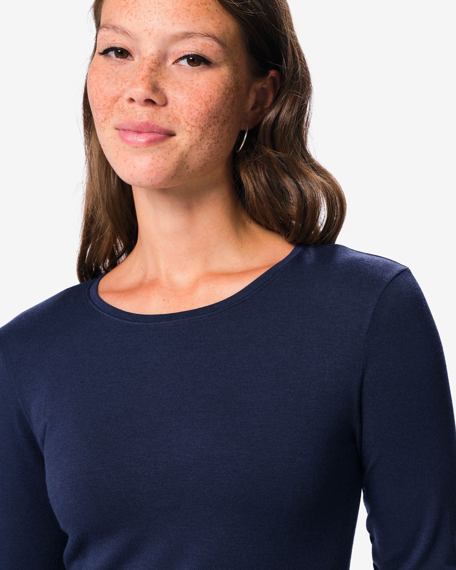 t-shirt femme acrylique jersey thermique bleu fonc&eacute; bleu fonc&eacute; - 36307580DARKBLUE - HEMA