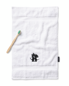petite serviette Takkie et Siepie 33 x 50 cm coton blanc