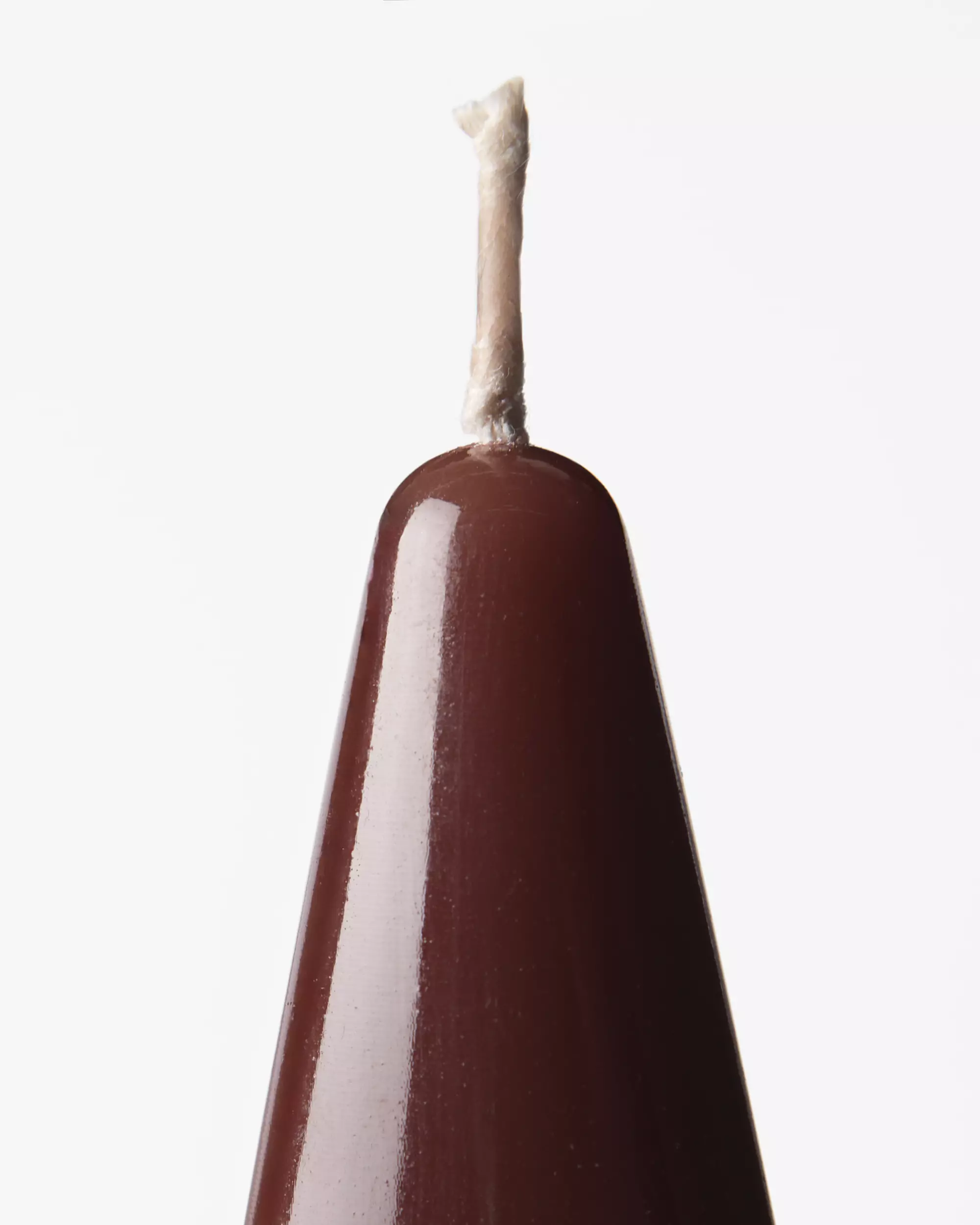 bougies longues XL ⌀4,3 x 27 cm torsadées marron foncé - lot de 2