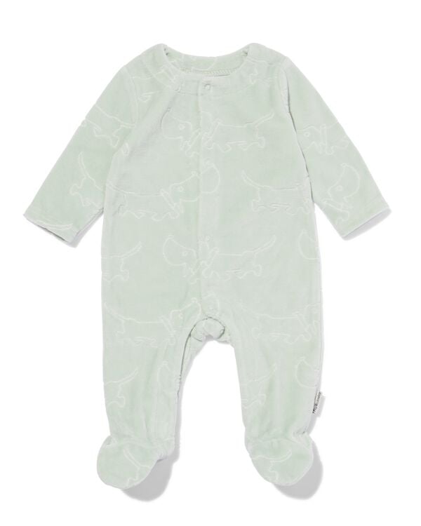 barboteuse b&eacute;b&eacute; Takkie velours vert clair vert clair - 33456020LIGHTGREEN - HEMA