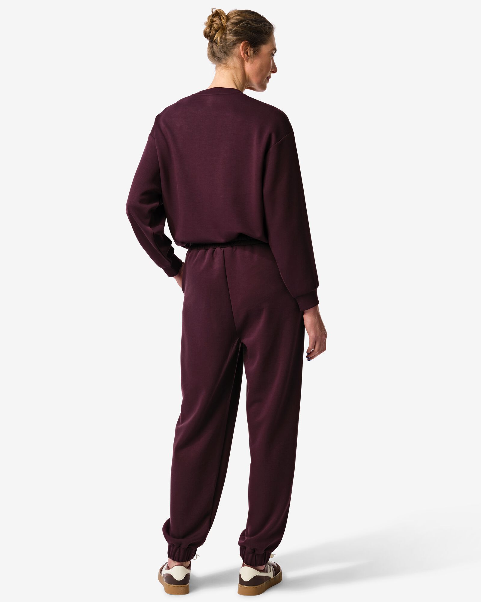 pantalon de surv&ecirc;tement femme coupe ample bordeaux - 36000452BURGUNDYRED - HEMA
