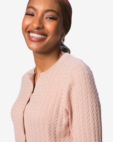 damesvest Livia kabel roze roze - 36213870PINK - HEMA
