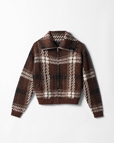 damesvest ruiten bruin bruin - 36215080BROWN - HEMA