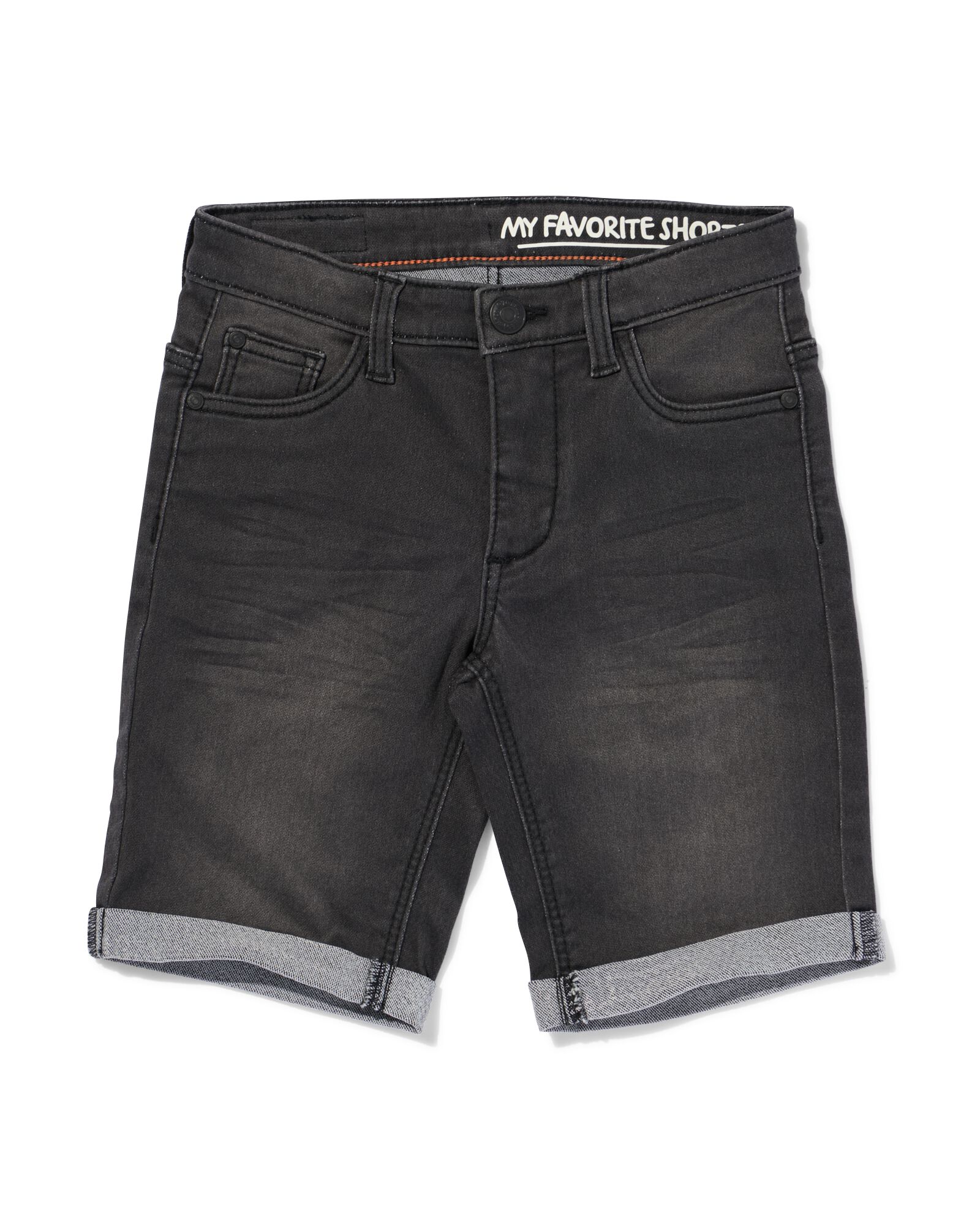 kindershort jogdenim zwart - 30732510BLACK - HEMA