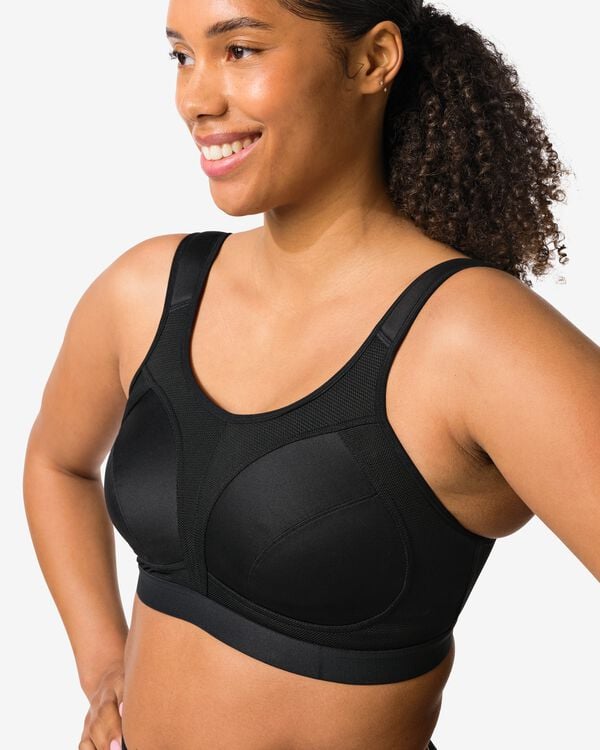 soutien-gorge de sport non pr&eacute;form&eacute; sans armatures - support &eacute;lev&eacute; noir noir - 21730240BLACK - HEMA