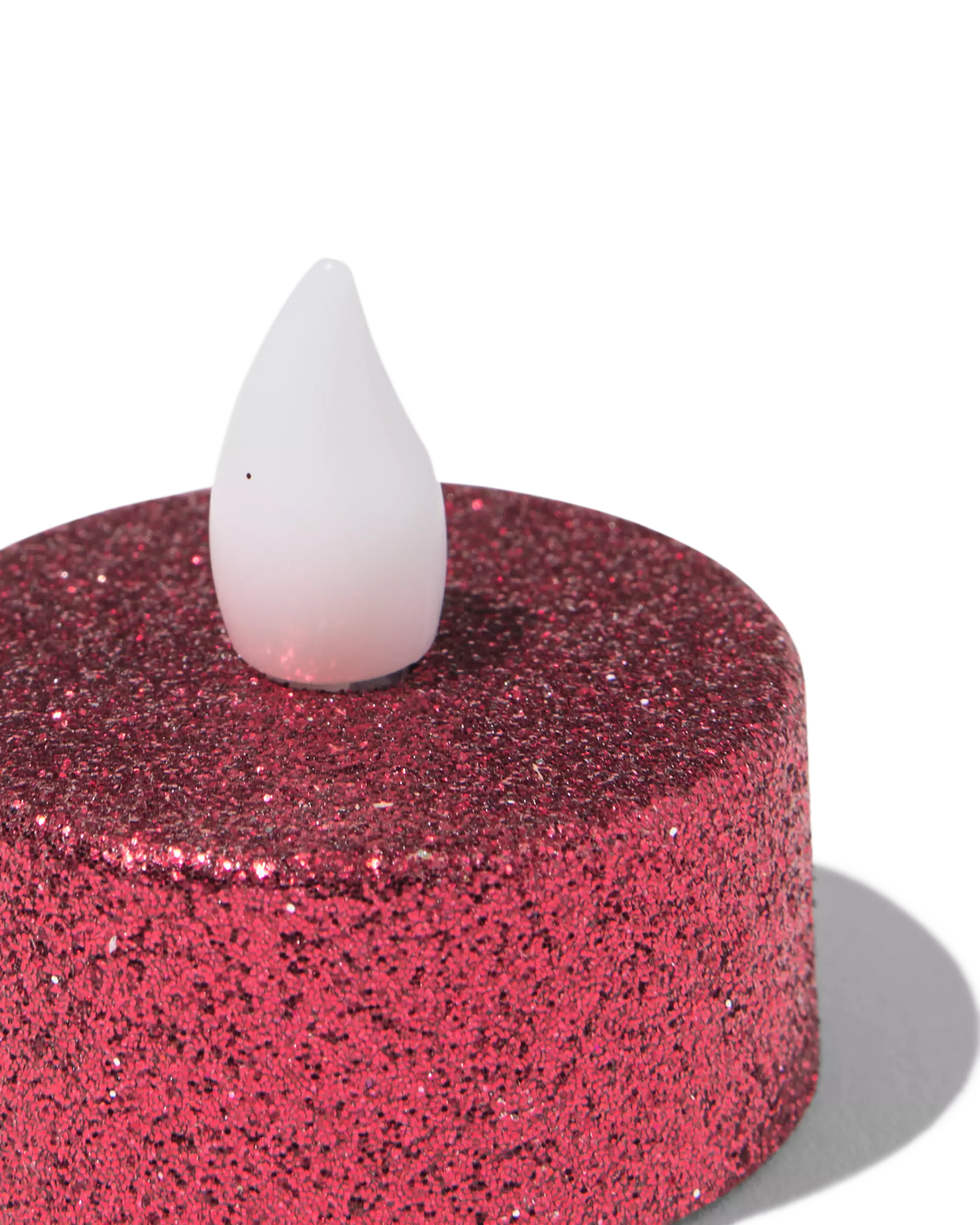 bougies chauffe-plat led ⌀3,8 x 3,6 cm pailletées rouges - lot de 2